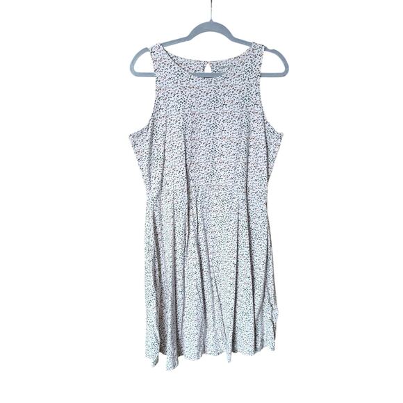 Pact Dresses & Skirts - Pact organic cotton fit and flare white pink green micro leopard print dress XL